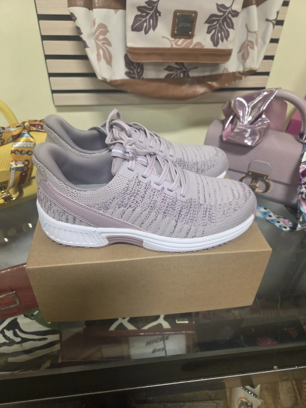 Lavender Purple Orthepedic Athletic Walking Work Sneaker w/inserts Womens US 8.5